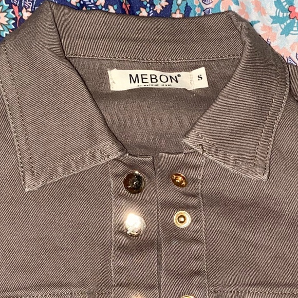 Mebon Army Green Crop Gold Button up Jacket - Picture 2 of 4